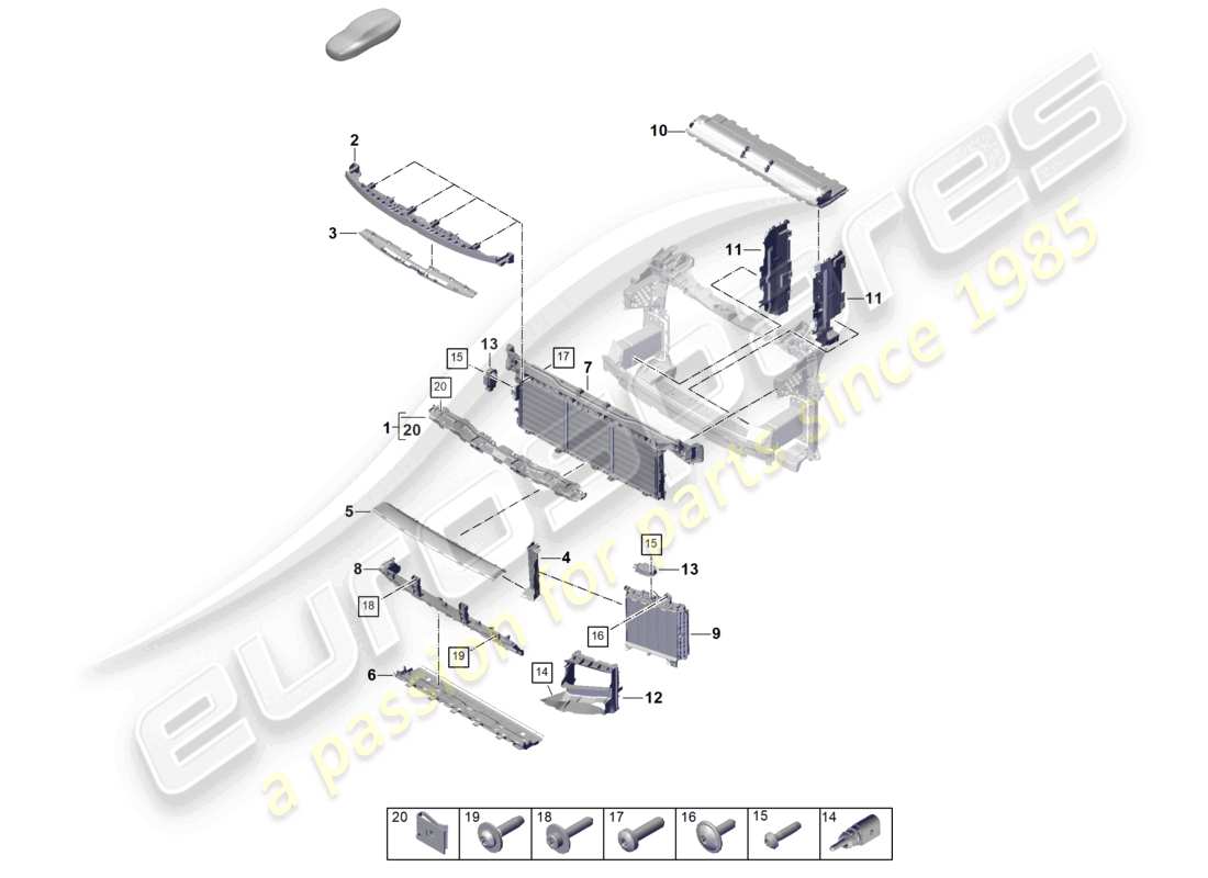 a part diagram from the porsche 2026 (cayenne e3 pa) parts catalogue