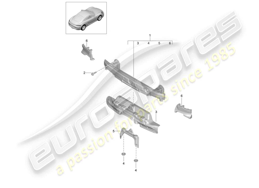 a part diagram from the porsche 2026 (718 cayman) parts catalogue