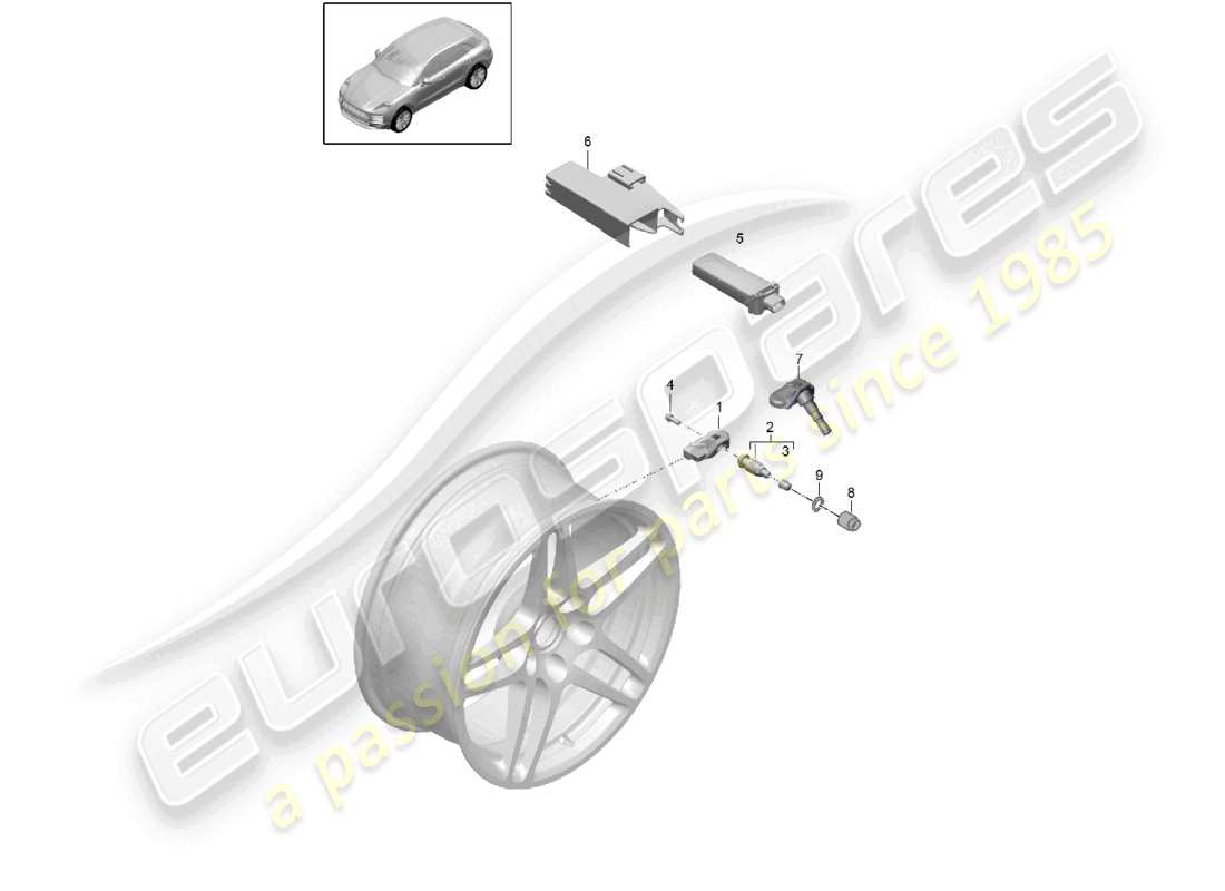 a part diagram from the porsche 2026 (macan) parts catalogue