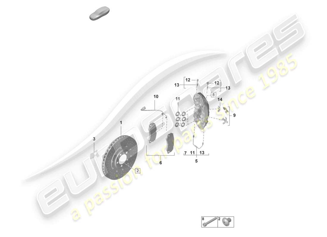 a part diagram from the porsche 992 parts catalogue