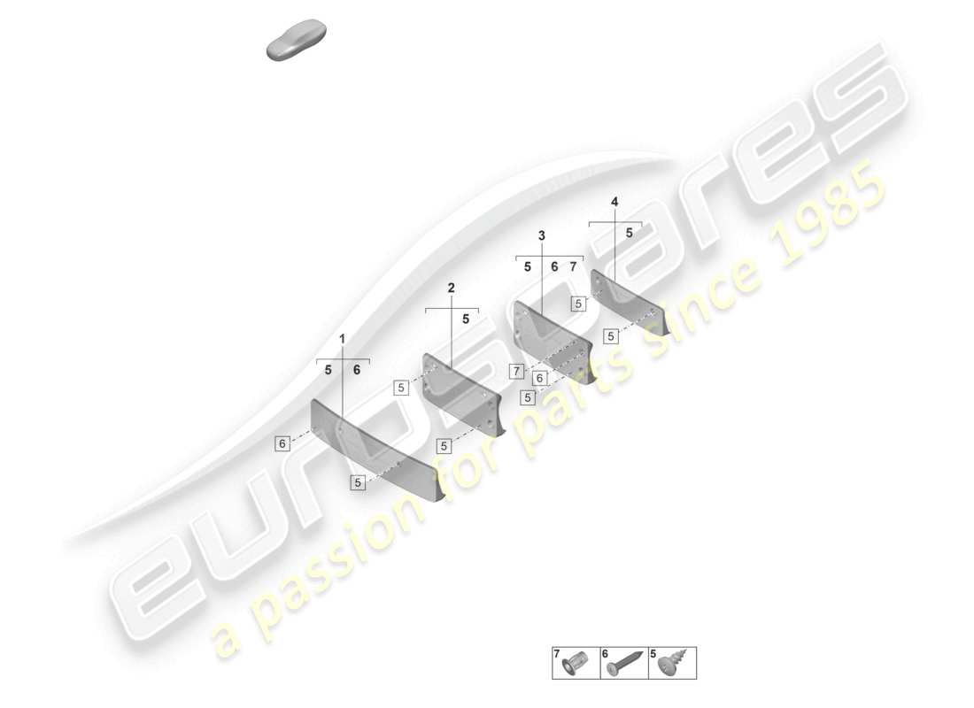 a part diagram from the porsche 2025 (992-1 gt3/rs/st) parts catalogue