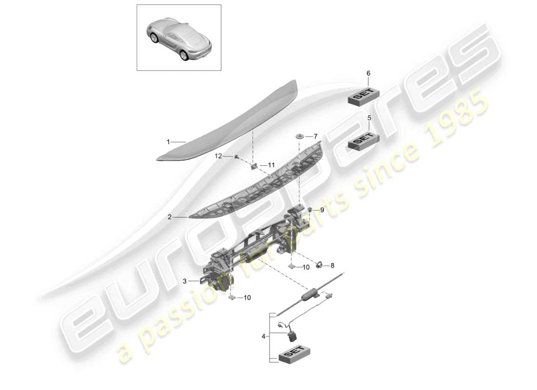 a part diagram from the porsche 2023 (718 cayman) parts catalogue