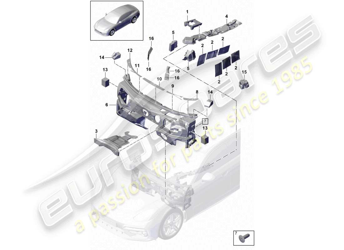 a part diagram from the porsche panamera parts catalogue