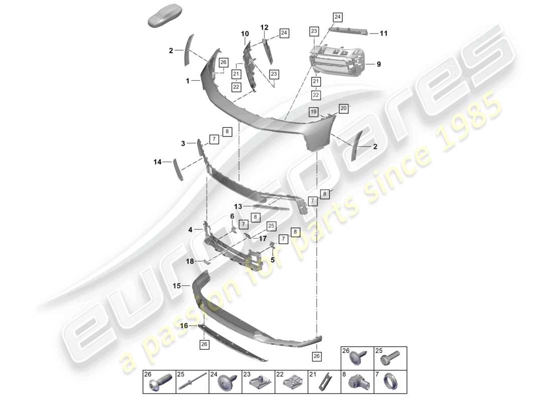 a part diagram from the porsche 992 parts catalogue