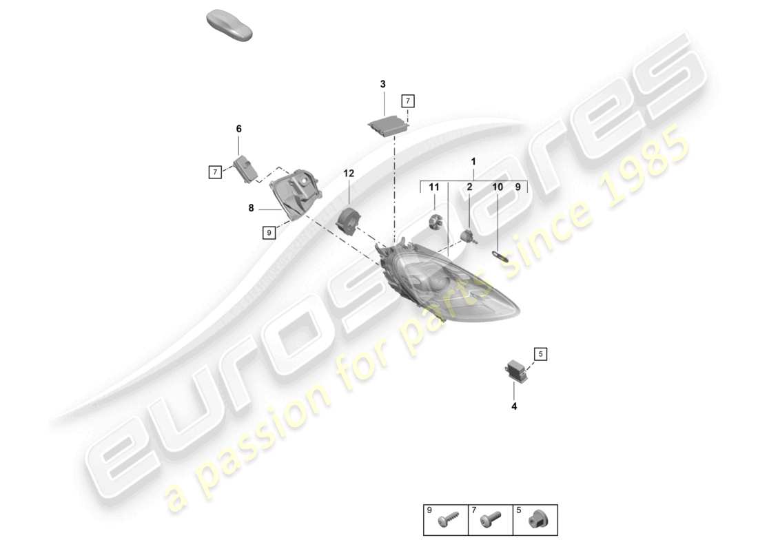 a part diagram from the porsche 2021 (718 cayman gt4) parts catalogue