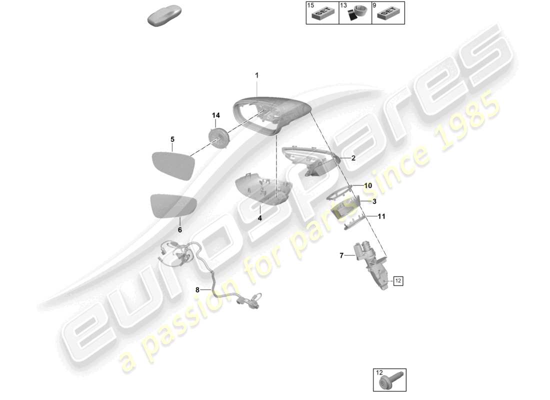 a part diagram from the porsche 992 parts catalogue