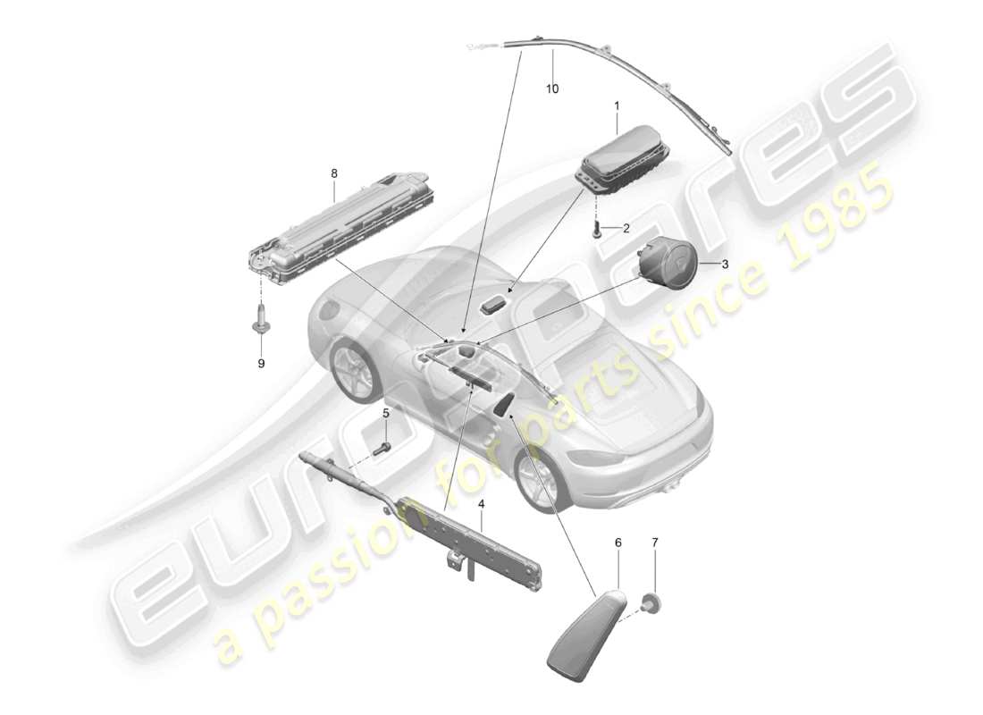 a part diagram from the porsche 2024 (718 cayman) parts catalogue
