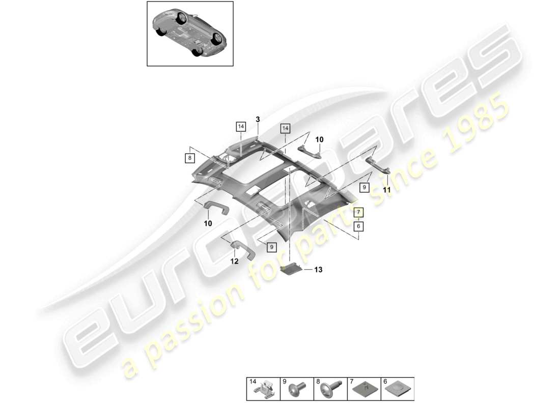 a part diagram from the porsche panamera parts catalogue