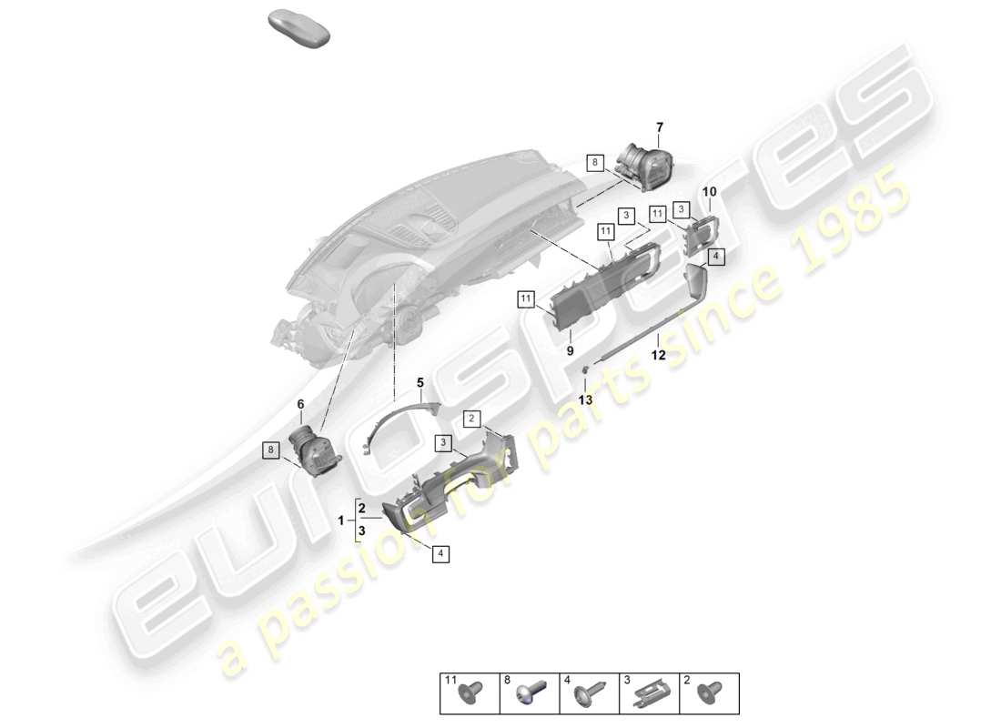 a part diagram from the porsche panamera parts catalogue