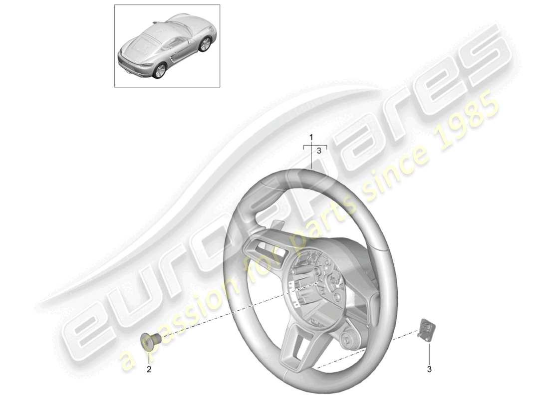 a part diagram from the porsche 2022 (718 cayman) parts catalogue