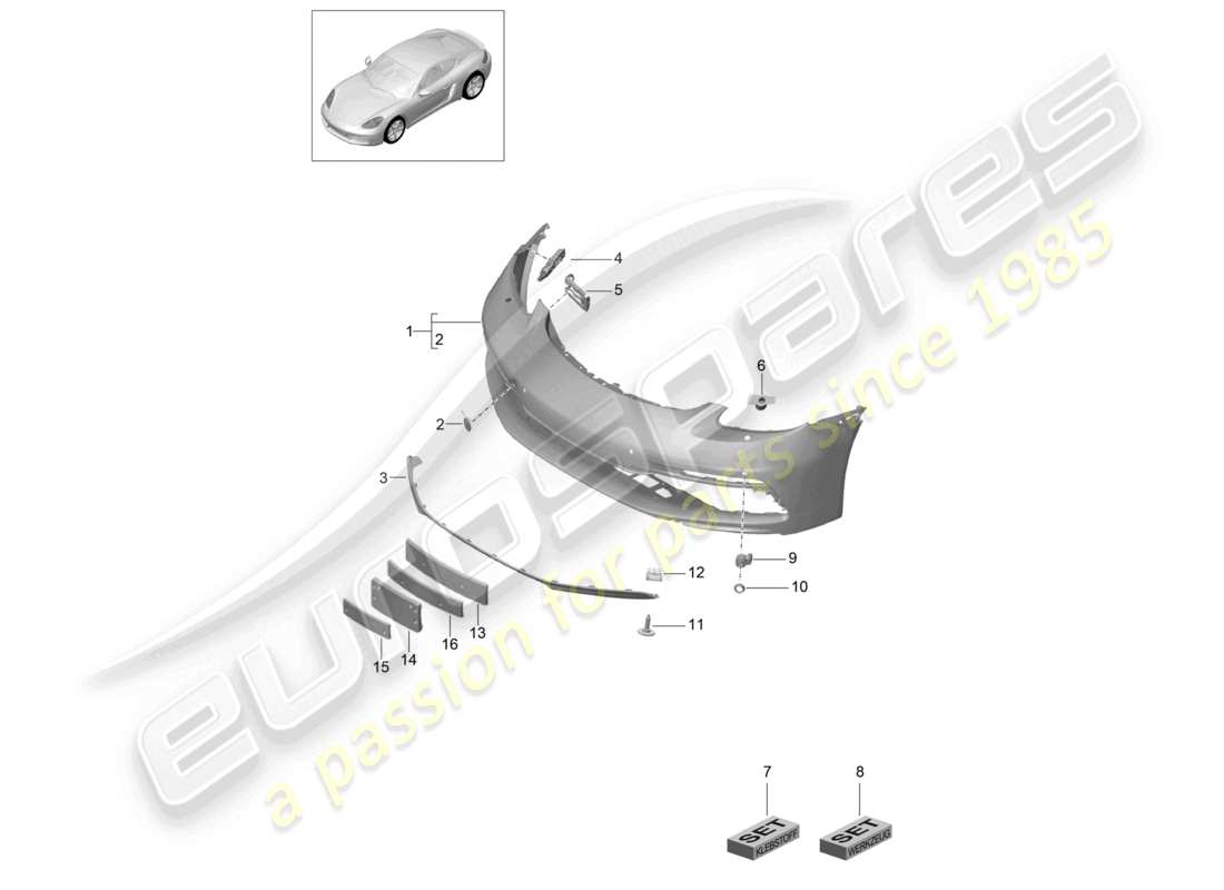 a part diagram from the porsche 2023 (718 cayman) parts catalogue