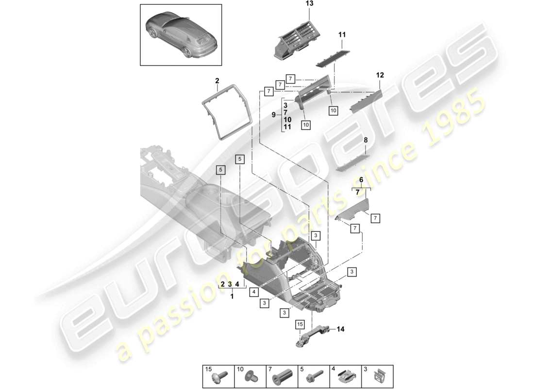 VIEW PARTS DIAGRAMS FROM THE PORSCHE PANAMERA PARTS CATALOGUE a part diagram from the porsche panamera parts catalogue