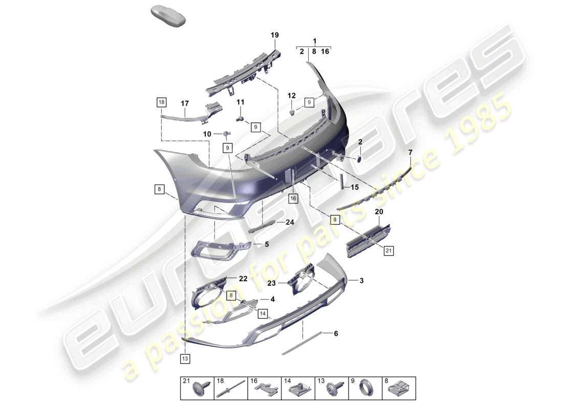 a part diagram from the porsche 2020 (992-1 turbo / s) parts catalogue