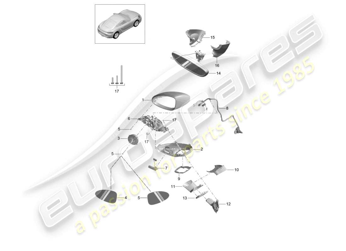 a part diagram from the porsche 2024 (718 cayman) parts catalogue