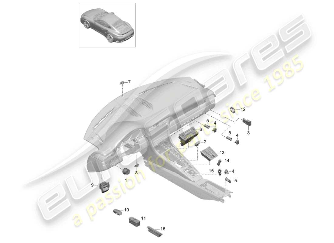 a part diagram from the porsche 991 parts catalogue