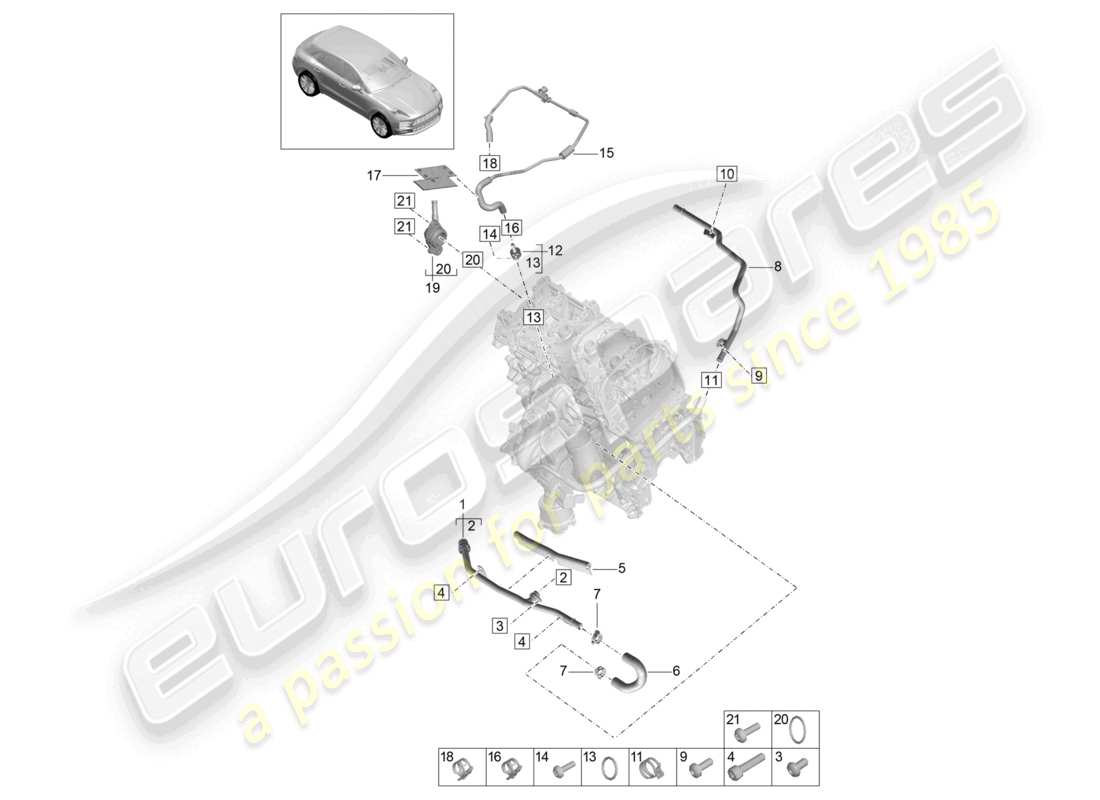 a part diagram from the porsche macan parts catalogue