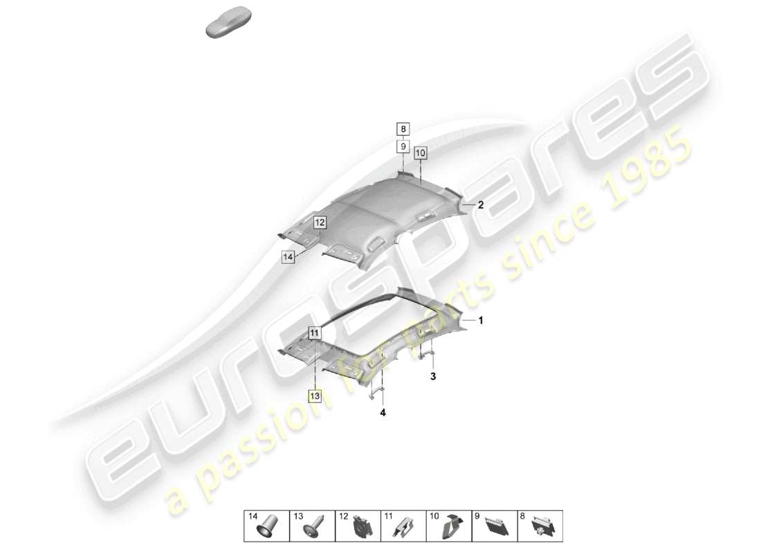 a part diagram from the porsche taycan parts catalogue