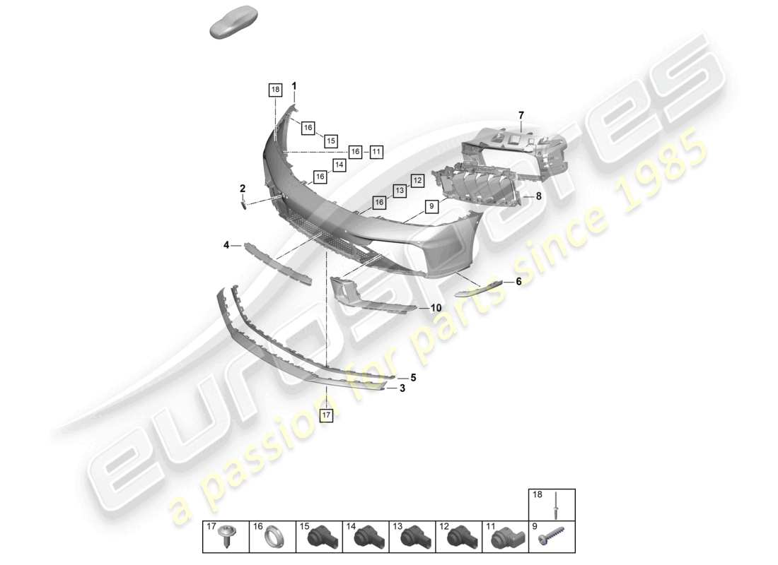 a part diagram from the porsche 992 parts catalogue