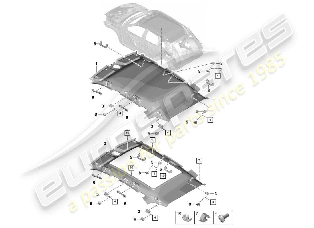 a part diagram from the porsche cayenne parts catalogue