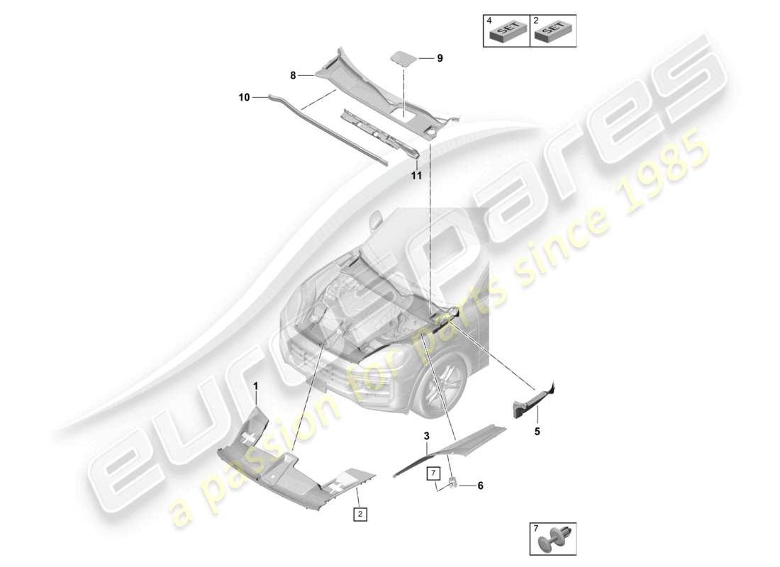 a part diagram from the porsche 2026 (cayenne e3 pa) parts catalogue