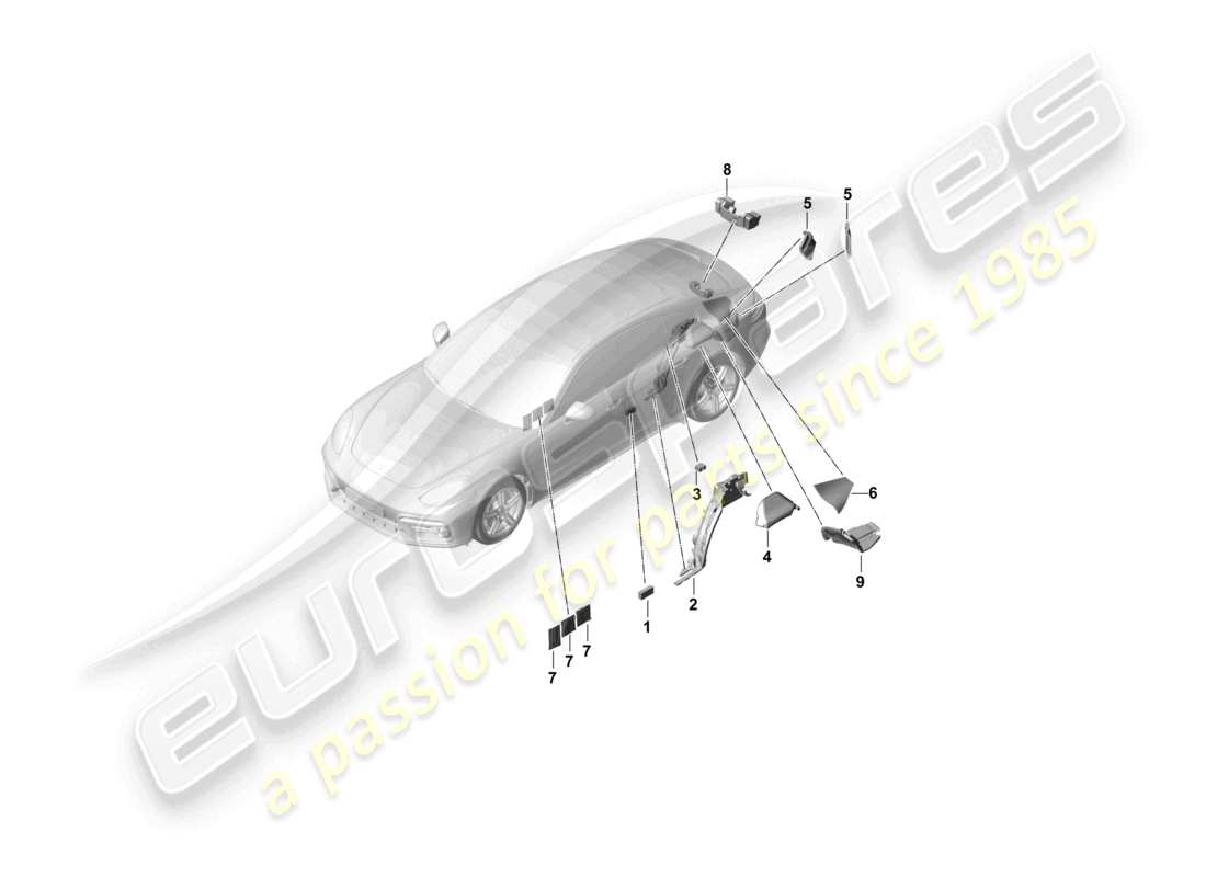 a part diagram from the porsche panamera parts catalogue