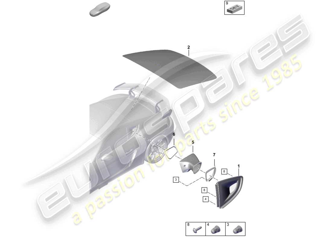 a part diagram from the porsche 2026 (718 cayman gt4) parts catalogue