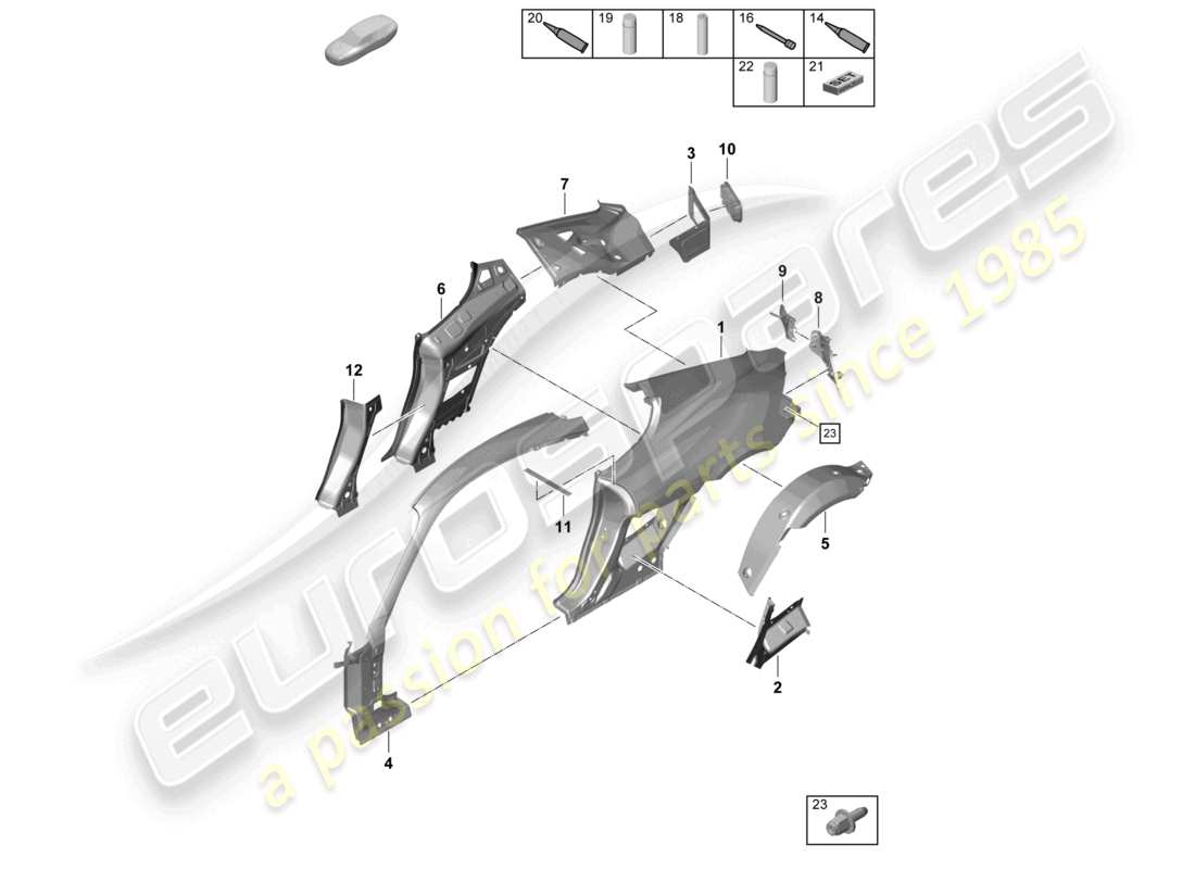 a part diagram from the porsche 2026 (718 cayman gt4) parts catalogue