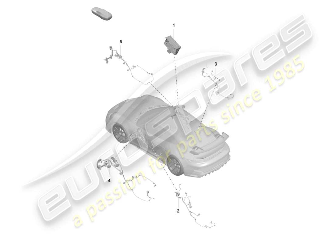 a part diagram from the porsche 2021 (992-1 gt3/rs/st) parts catalogue