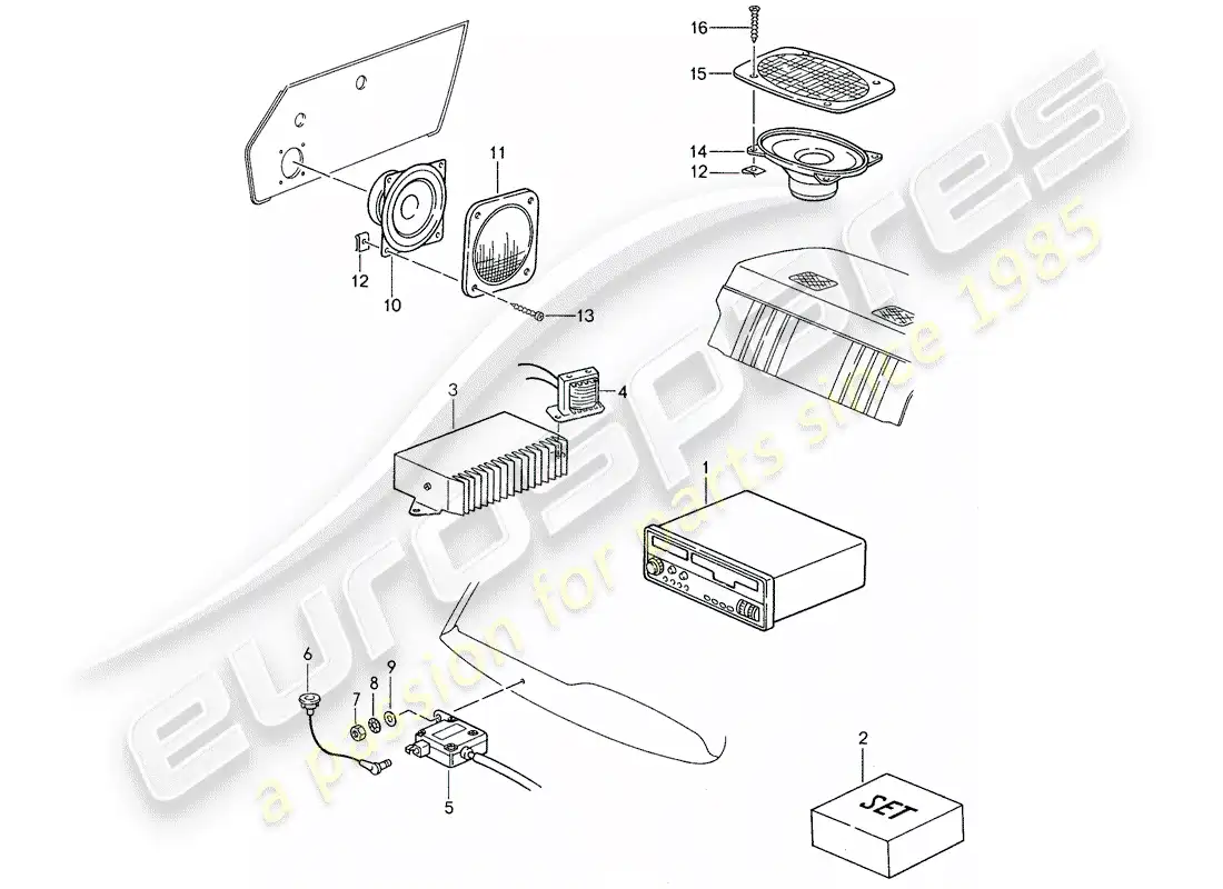 a part diagram from the porsche 959 parts catalogue