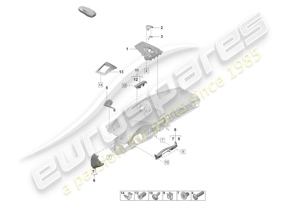 a part diagram from the porsche panamera parts catalogue