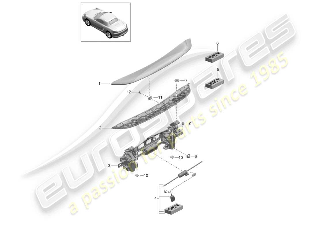 a part diagram from the porsche 2023 (718 boxster) parts catalogue