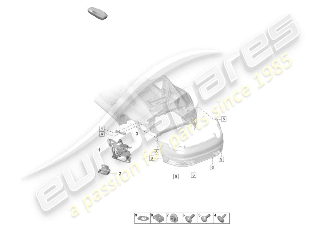 a part diagram from the porsche 992 parts catalogue