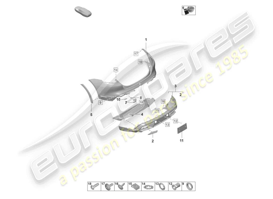 a part diagram from the porsche taycan parts catalogue