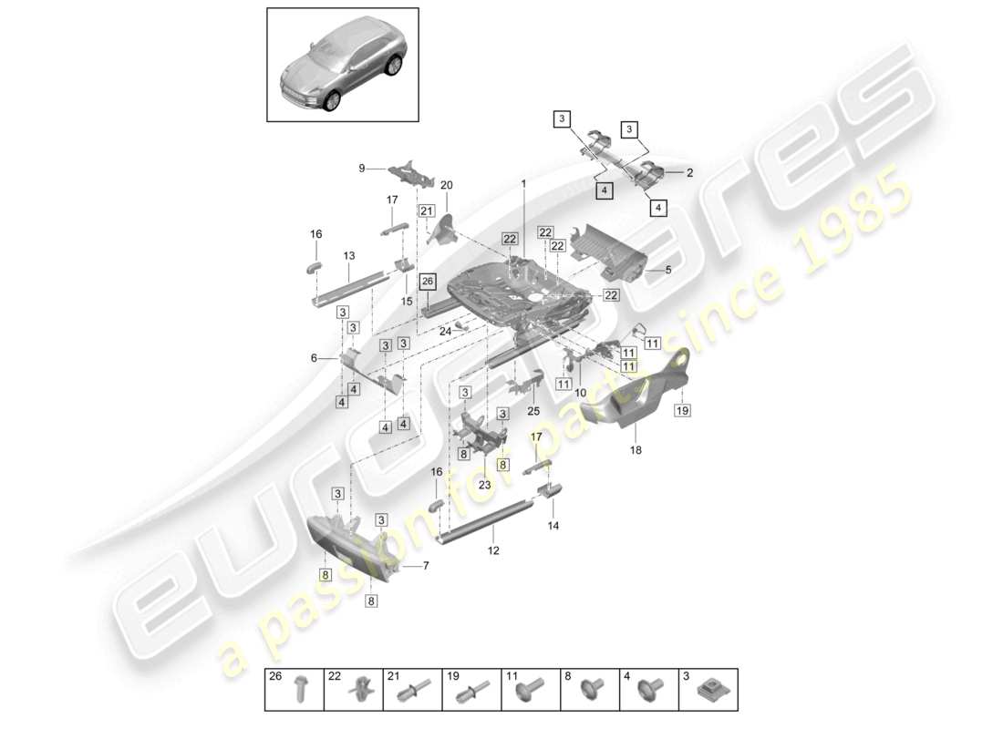 a part diagram from the porsche macan parts catalogue