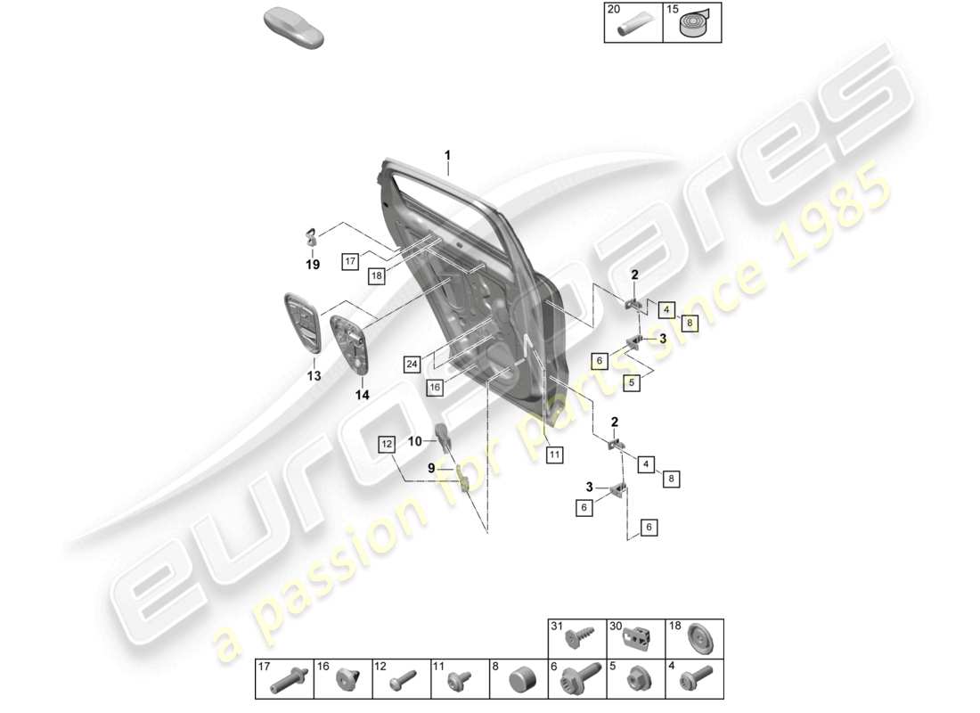 a part diagram from the porsche 2026 (cayenne e3 pa) parts catalogue