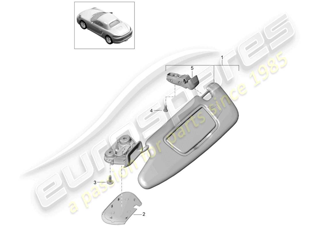 a part diagram from the porsche 2021 (718 boxster) parts catalogue