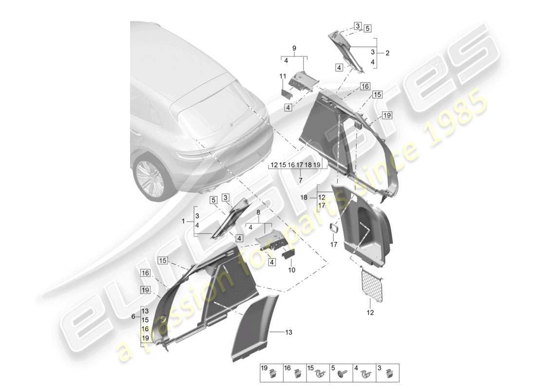 a part diagram from the porsche 2025 (macan) parts catalogue