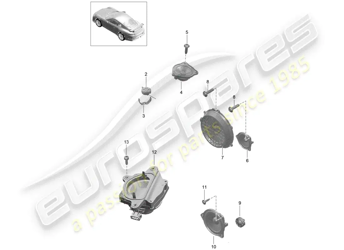 a part diagram from the porsche 991 parts catalogue