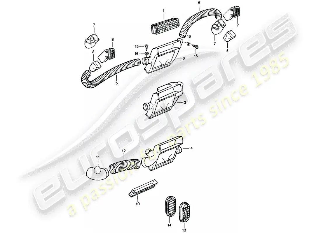 a part diagram from the porsche 944 parts catalogue