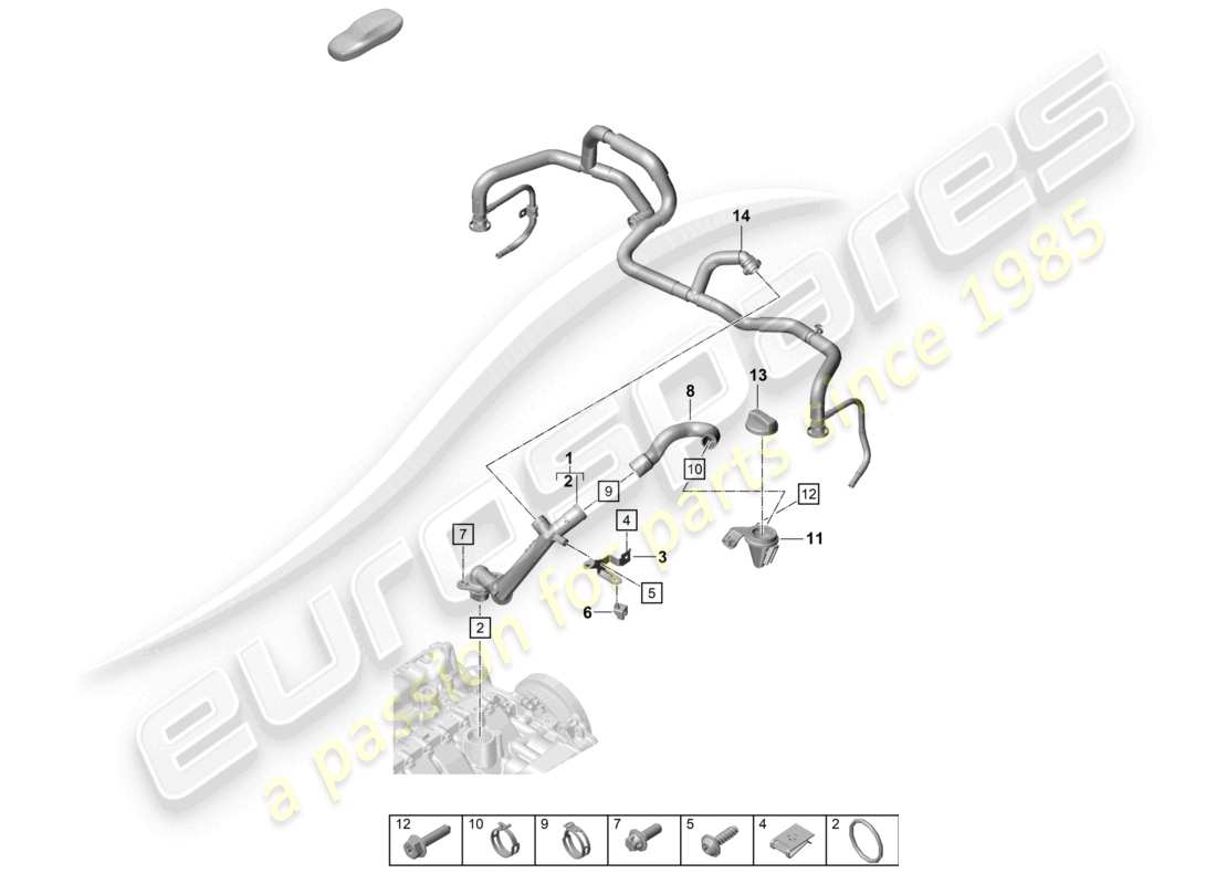 a part diagram from the porsche 992 parts catalogue