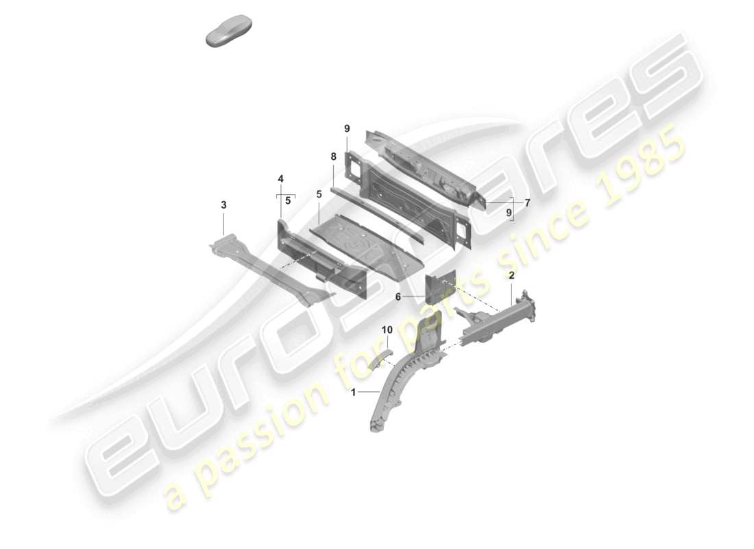 a part diagram from the porsche 2022 (taycan 9j1-1) parts catalogue