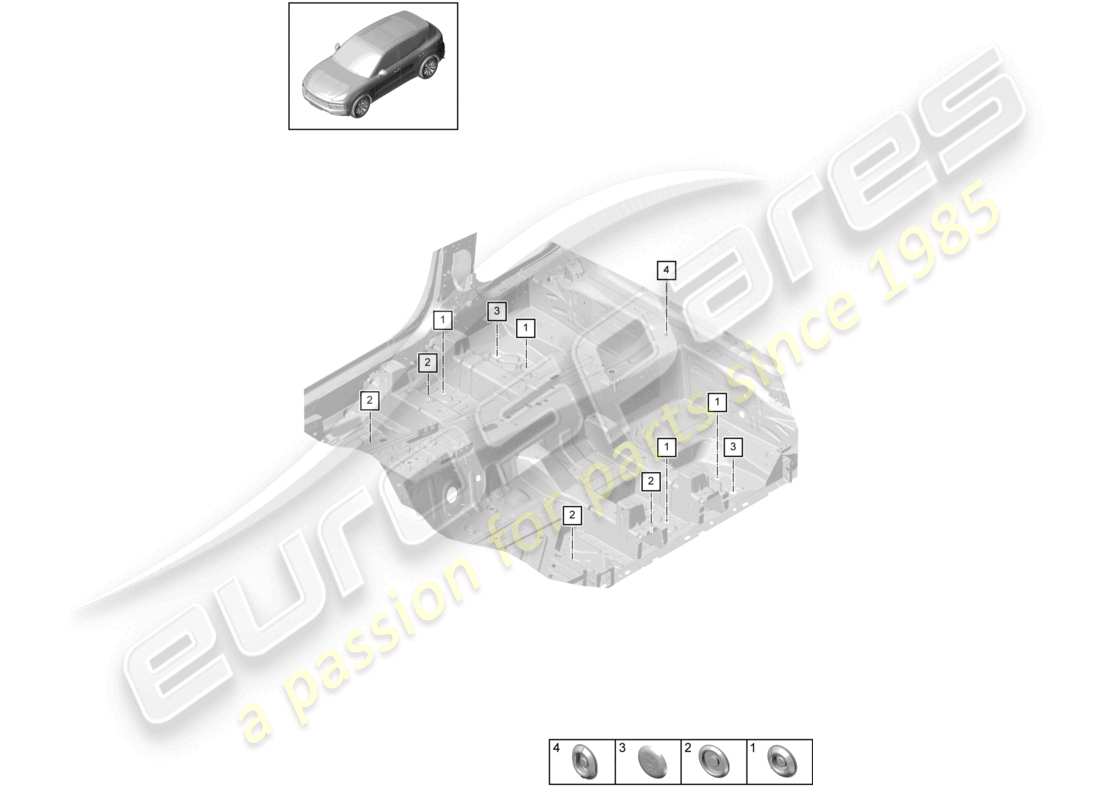 a part diagram from the porsche 2023 (cayenne e3 pa) parts catalogue