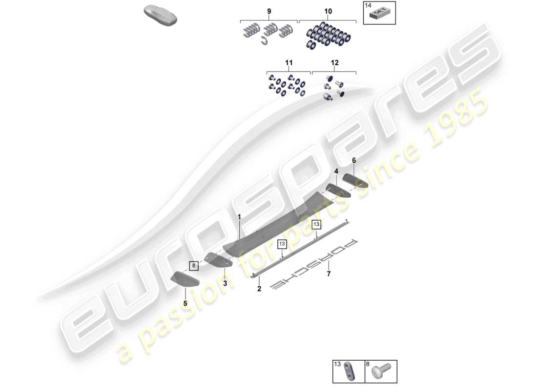 a part diagram from the porsche 2025 (992-1 gt3/rs/st) parts catalogue