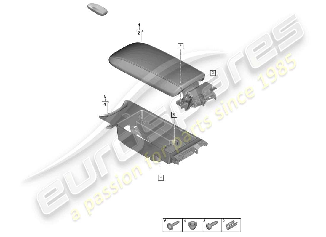 porsche 2025 (992-2) centre console accessories parts diagram