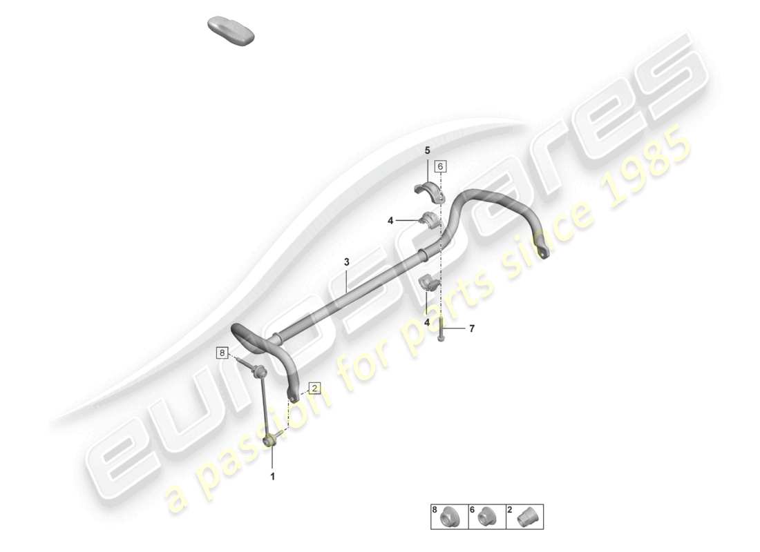 porsche 2025 (992-2) anti-roll bar coupling rod parts diagram