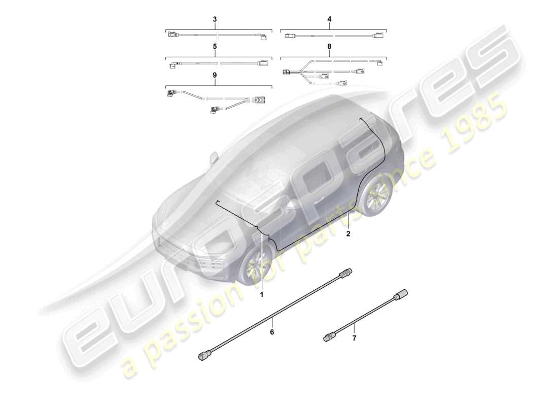 porsche 2026 (cayenne e3 pa) aerial connection line part diagram