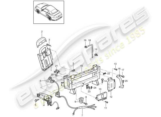 a part diagram from the porsche 911 t/gt2rs (2011) parts catalogue