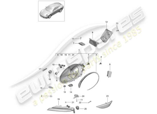 a part diagram from the porsche 991 gen. 2 parts catalogue