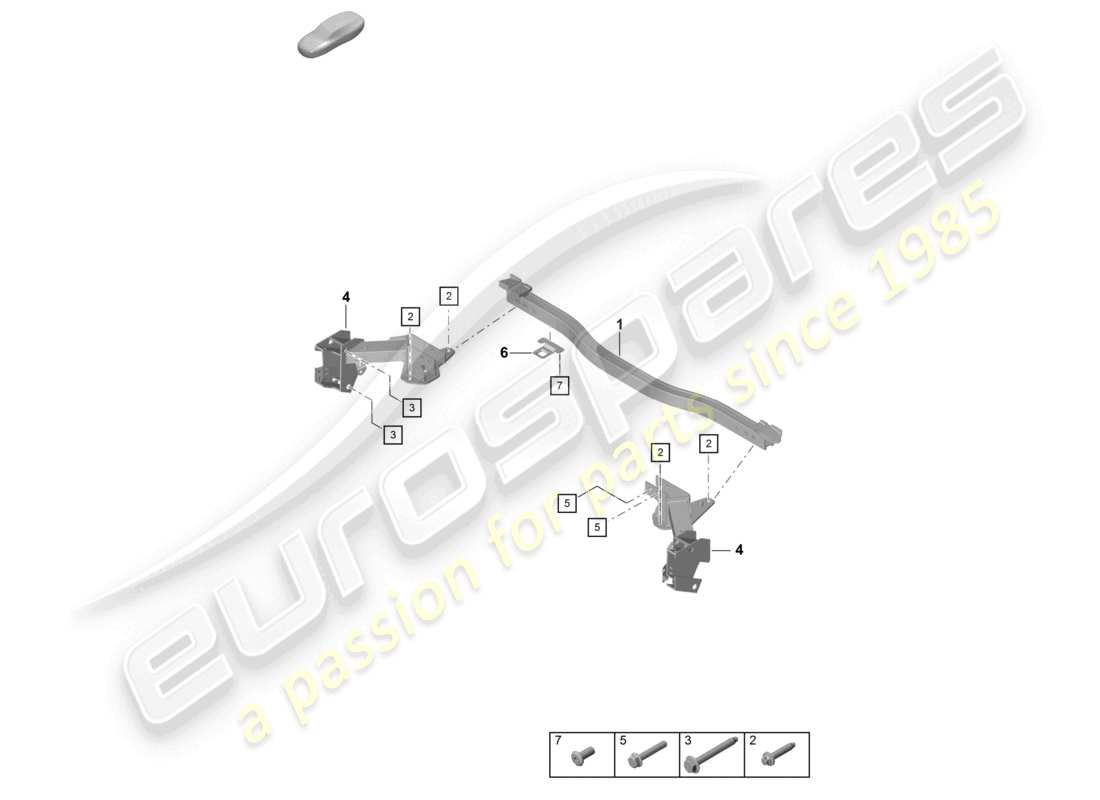 porsche 2026 (718 cayman gt4) cross member part diagram