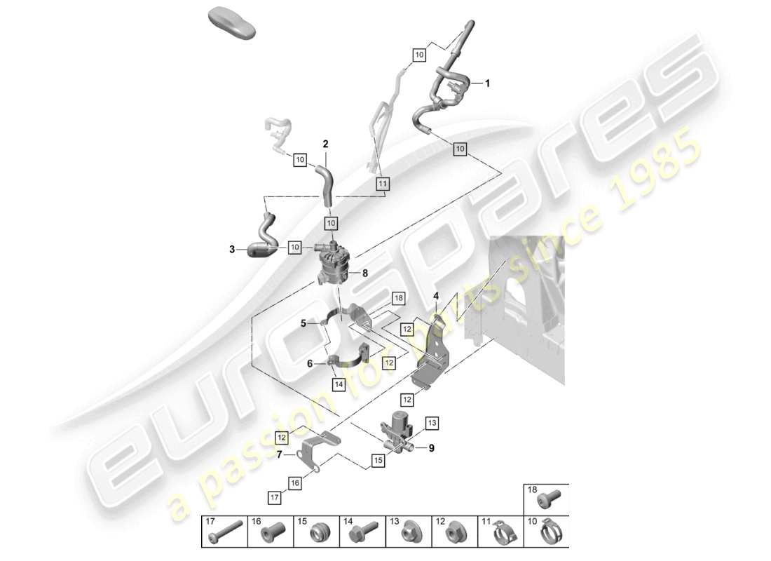 porsche 2025 (cayenne e3 pa) heater low-temperature circuit for vehicles with hybrid drive part diagram